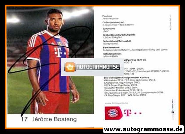 Autogramm Fussball | FC Bayern München | 2014 | Jerome BOATENG