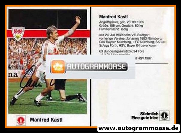 Autogramm Fussball | VfB Stuttgart | 1989 | Manfred KASTL