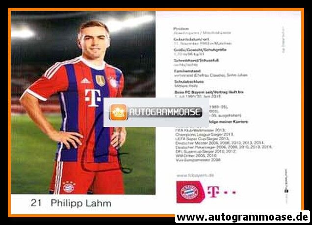 Autogramm Fussball | FC Bayern München | 2014 | Philipp LAHM