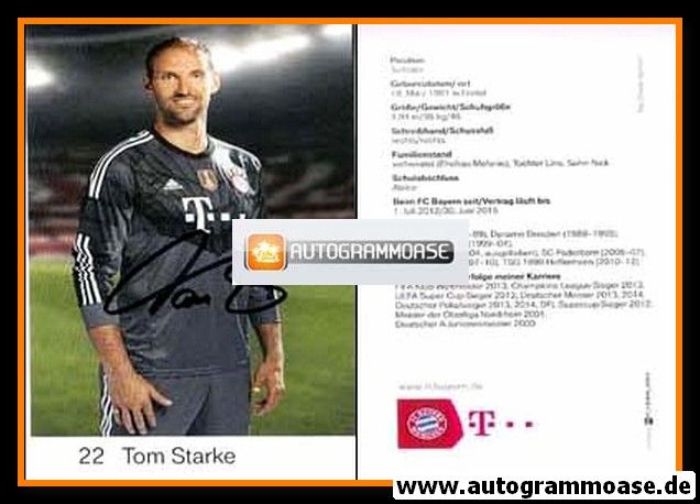 Autogramm Fussball | FC Bayern München | 2014 | Tom STARKE
