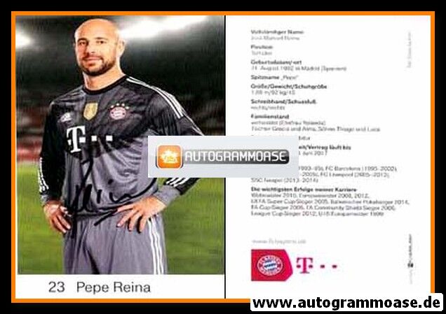 Autogramm Fussball | FC Bayern München | 2014 | Pepe REINA