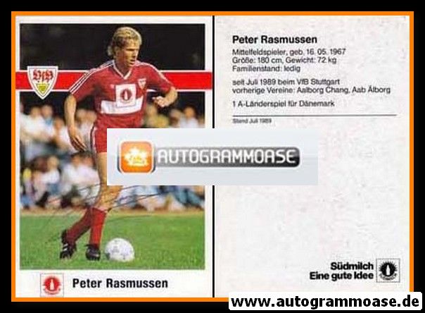 Autogramm Fussball | VfB Stuttgart | 1989 | Peter RASMUSSEN