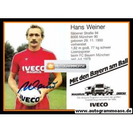 Autogramm Fussball | FC Bayern München | 1982 | Hans WEINER
