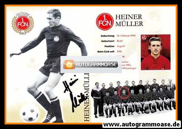 Autogramm Fussball | 1. FC Nürnberg | 1961 Retro | Heiner MÜLLER