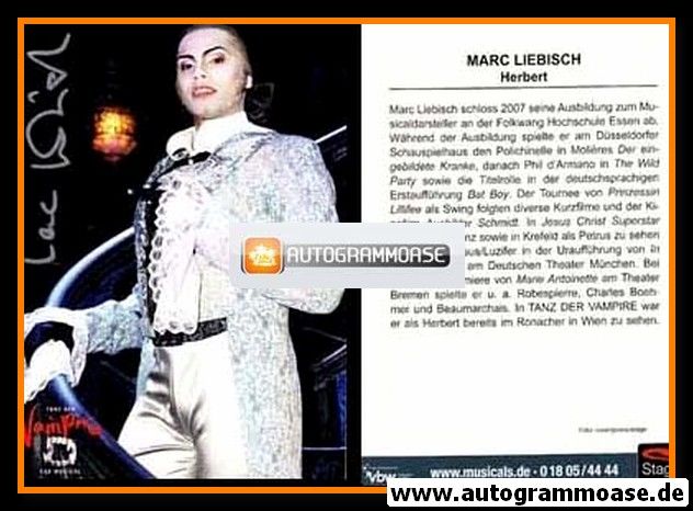 Autogramm Musical | Marc LIEBISCH | 2010er "Tanz Der Vampire" (Spielszene Color)