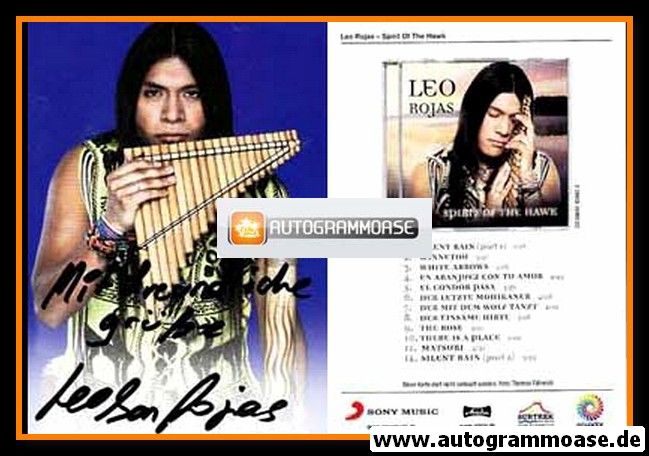 Autogramm Instrumental (Pan-Flöte) | Leo ROJAS | 2012 "Spirit Of The Hawk"
