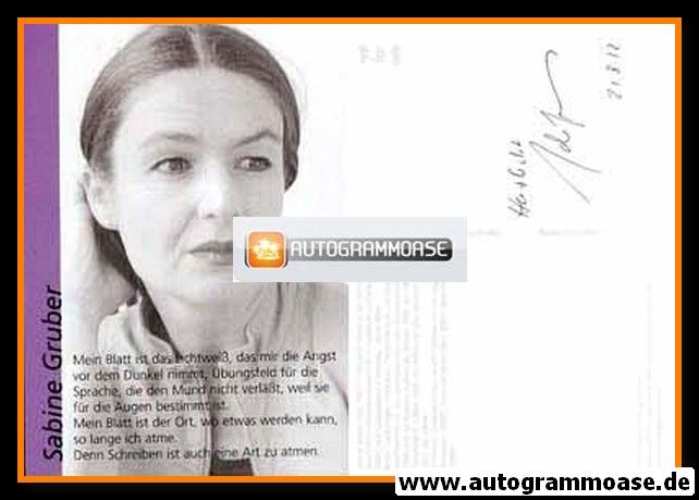 Autogramm Literatur | Sabine GRUBER | 2010er (Portrait SW)