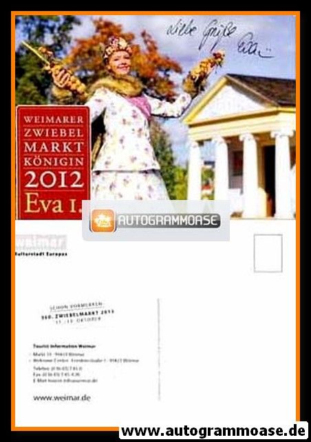 Autogramm Celebrity | EVA I. | 2012 (Weimarer Zwiebelmarktkönigin)