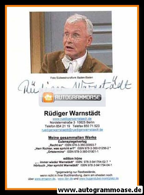 Autogramm Literatur | Rüdiger WARNSTÄDT | 2000er (Portrait Color)