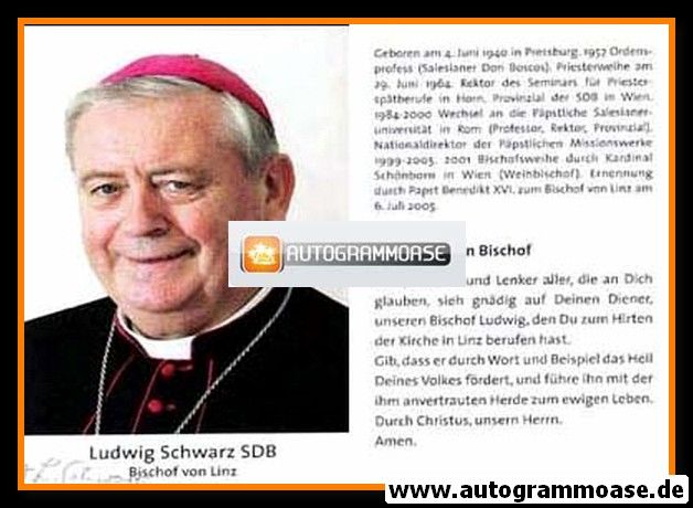 Autogramm Religion | Ludwig SCHWARZ | 2000er (Bischof Linz)