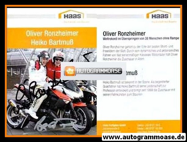 Autogramme Motorrad | Oliver RONZHEIMER + Heiko BARTMUSS | 2010er (Haas)