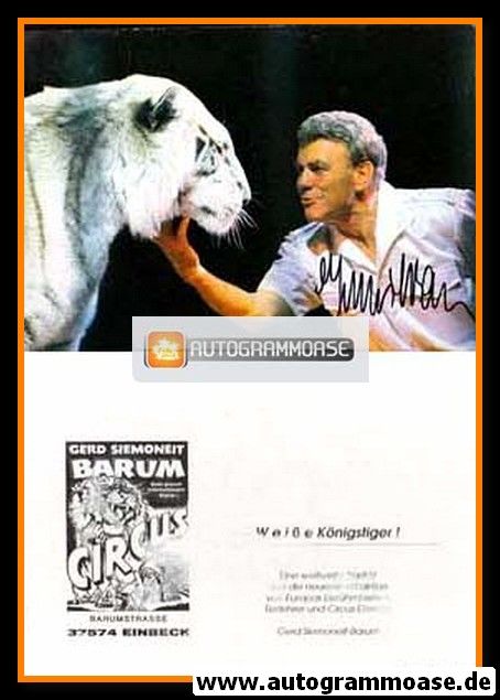 Autogramm Zirkus | Gerd SIEMONEIT-BARUM | 2000er (Weisse Königstiger)