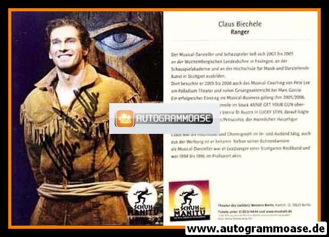 Autogramm Musical | Claus BIECHELE | 2000er "Der Schuh Des Manitu"