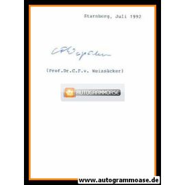 Autograph Wissenschaft | Carl Friedrich VON WEIZSÄCKER (Physiker)