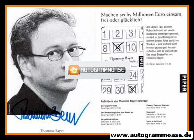 Autogramm Literatur | Thommie BAYER | 1980er (Portrait SW Piper)