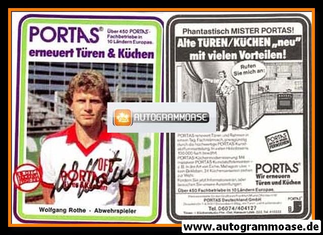 Autogramm Fussball | Kickers Offenbach | 1980er Portas | Wolfgang ROTHE 