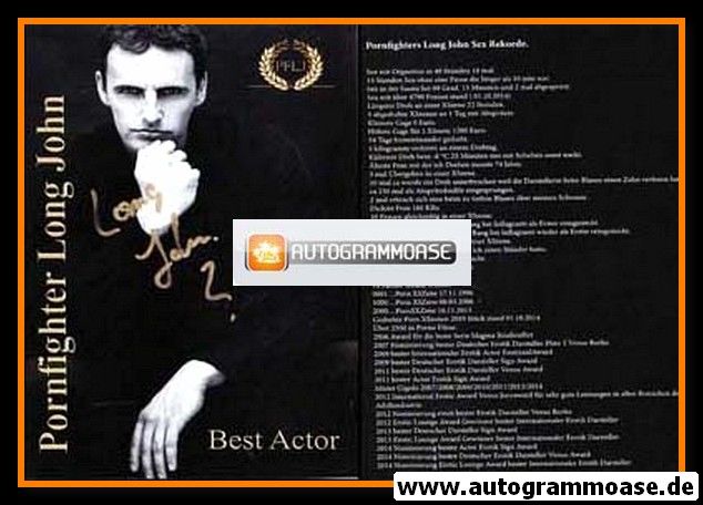 Autogramm Erotik | LONG JOHN | 2010er (Pornfighter SW XL)