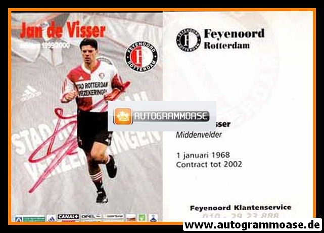 Autogramm Fussball | Feyenoord Rotterdam | 1999 | Jan DE VISSER