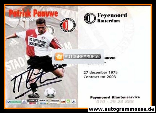 Autogramm Fussball | Feyenoord Rotterdam | 1999 | Patrick PAAUWE
