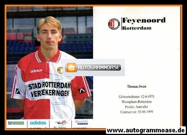 Autogramm Fussball | Feyenoord Rotterdam | 1995 | Thomas IWAN