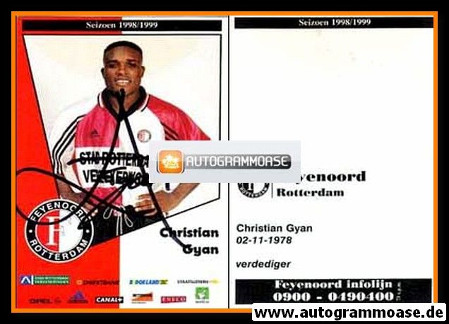 Autogramm Fussball | Feyenoord Rotterdam | 1998 | Christian GYAN