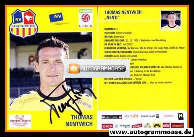 Autogramm Fussball | SKN St. Pölten | 2008 | Thomas NENTWICH