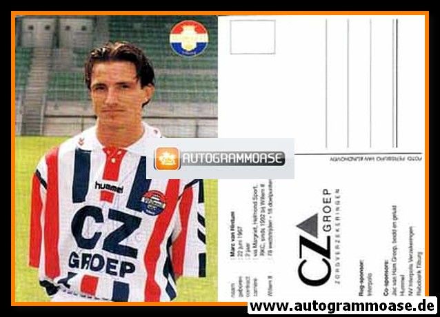 Autogrammkarte Fussball | Willem II Tilburg | 1996 | Marc VAN HINTUM
