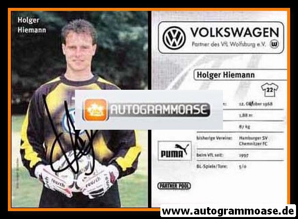 Autogramm Fussball | VfL Wolfsburg | 1998 | Holger HIEMANN