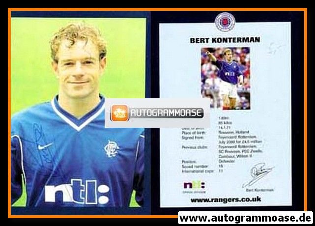 Autogramm Fussball | Glasgow Rangers | 2000 | Bert KONTERMAN