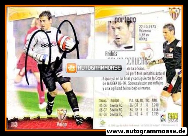 Autogramm Fussball | FC Sevilla | 2008 Sabi | Andres PALOP