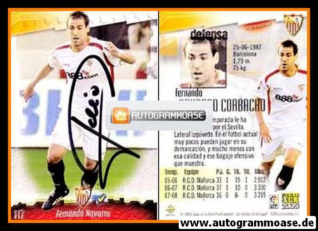 Autogramm Fussball | FC Sevilla | 2008 Sabi | Fernando NAVARRO