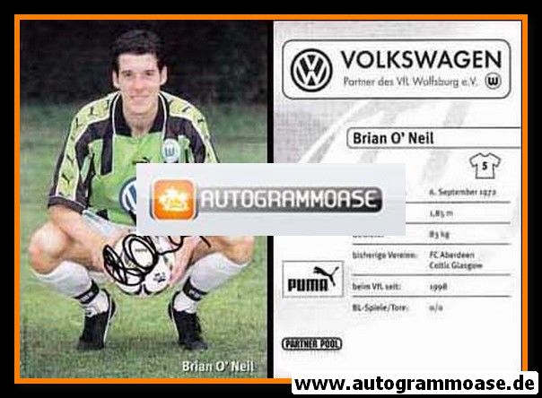 Autogramm Fussball | VfL Wolfsburg | 1998 | Brian O´NEIL