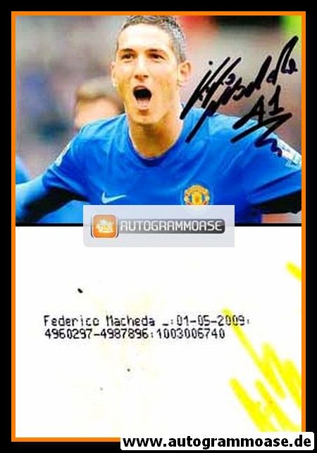 Autogramm Fussball | Manchester United | 2008 Foto | Federico MACHEDA (Jubelszene Color)
