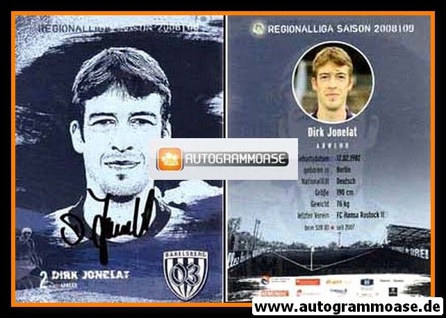 Autogramm Fussball | SV Babelsberg 03 | 2008 | Dirk JONELAT