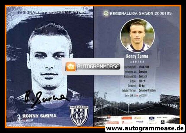 Autogramm Fussball | SV Babelsberg 03 | 2008 | Ronny SURMA