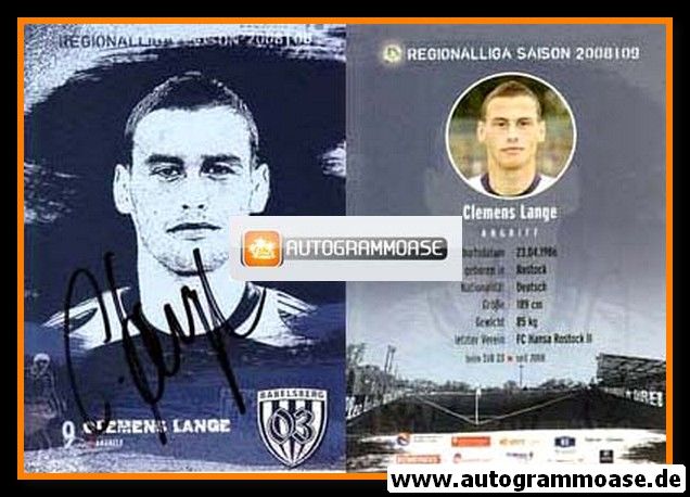 Autogramm Fussball | SV Babelsberg 03 | 2008 | Clemens LANGE