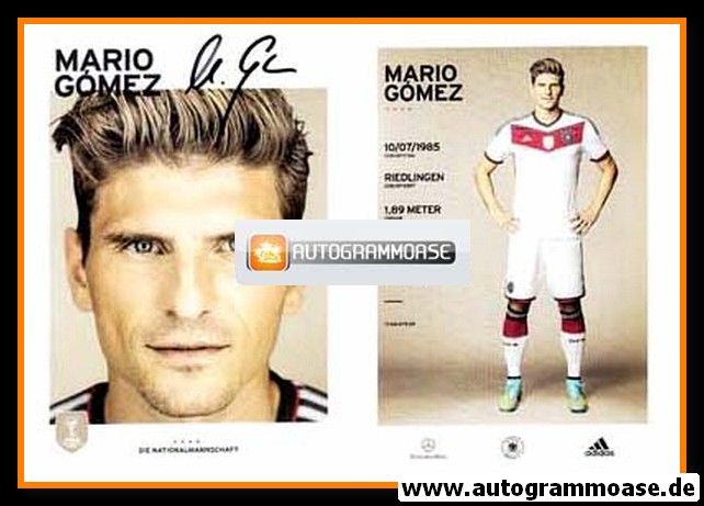 Autogramm Fussball | DFB | 2014 Adidas | Mario GOMEZ (4 Sterne)