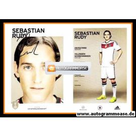 Sebatian Rudy DFB Autogrammkarte 2014 mit 4 Sternen Weltmeister 2014 