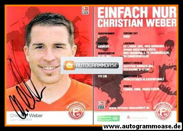 Autogramm Fussball | Fortuna Düsseldorf | 2009 | Christian WEBER
