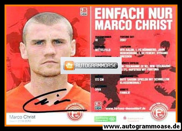 Autogramm Fussball | Fortuna Düsseldorf | 2009 | Marco CHRIST