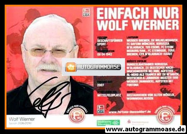 Autogramm Fussball | Fortuna Düsseldorf | 2009 | Wolf WERNER