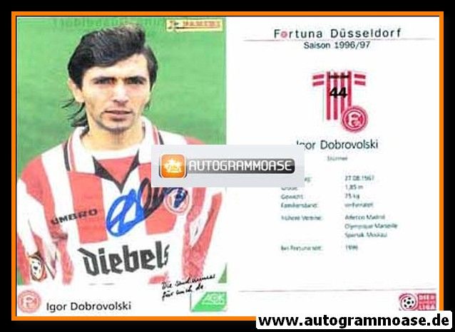 Autogramm Fussball | Fortuna Düsseldorf | 1996 | Igor DOBROVOLSKI