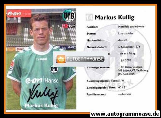 Autogramm Fussball | VfB Lübeck | 2003 | Markus KULIG