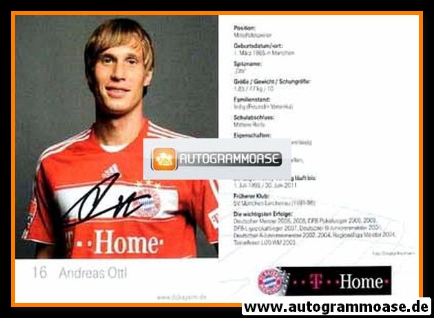 Autogramm Fussball | FC Bayern München | 2008 Mini Druck | Andreas OTTL