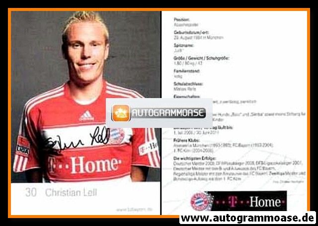 Autogramm Fussball | FC Bayern München | 2008 Mini Druck | Christian LELL