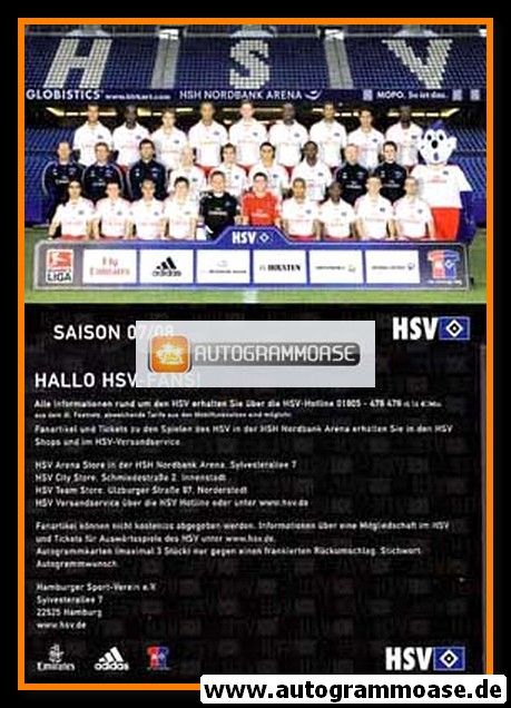 Mannschaftskarte Fussball | Hamburger SV | 2007
