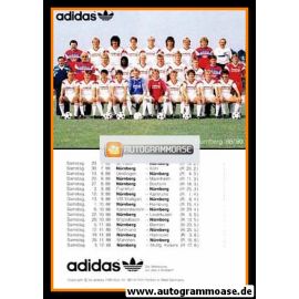 Mannschaftskarte Fussball | 1. FC Nürnberg | 1988 Adidas