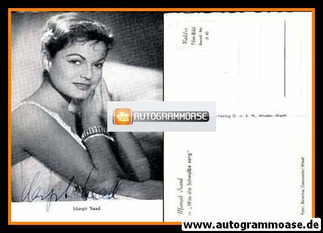 Autogramm Film | Margit SAAD | 1956 "Was Die Schwalbe Sang" (Portrait SW Kolibri D40)