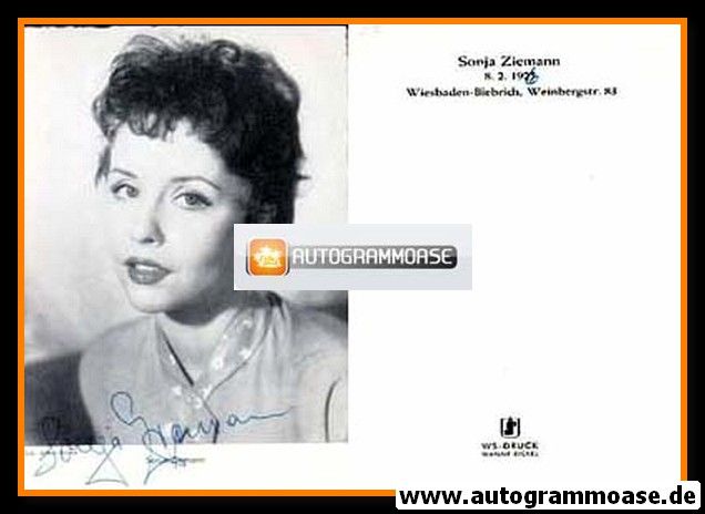 Autogramm Schauspieler | Sonja ZIEMANN | 1940er (Portrait SW WS-Druck)