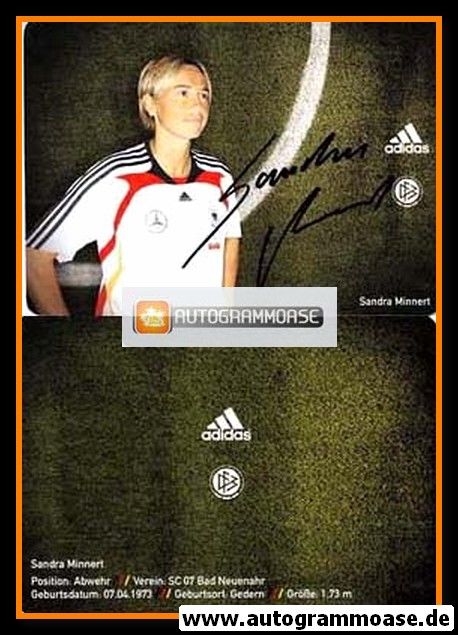 Autogramm Fussball (D) | DFB | 2008 Adidas | Sandra MINNERT